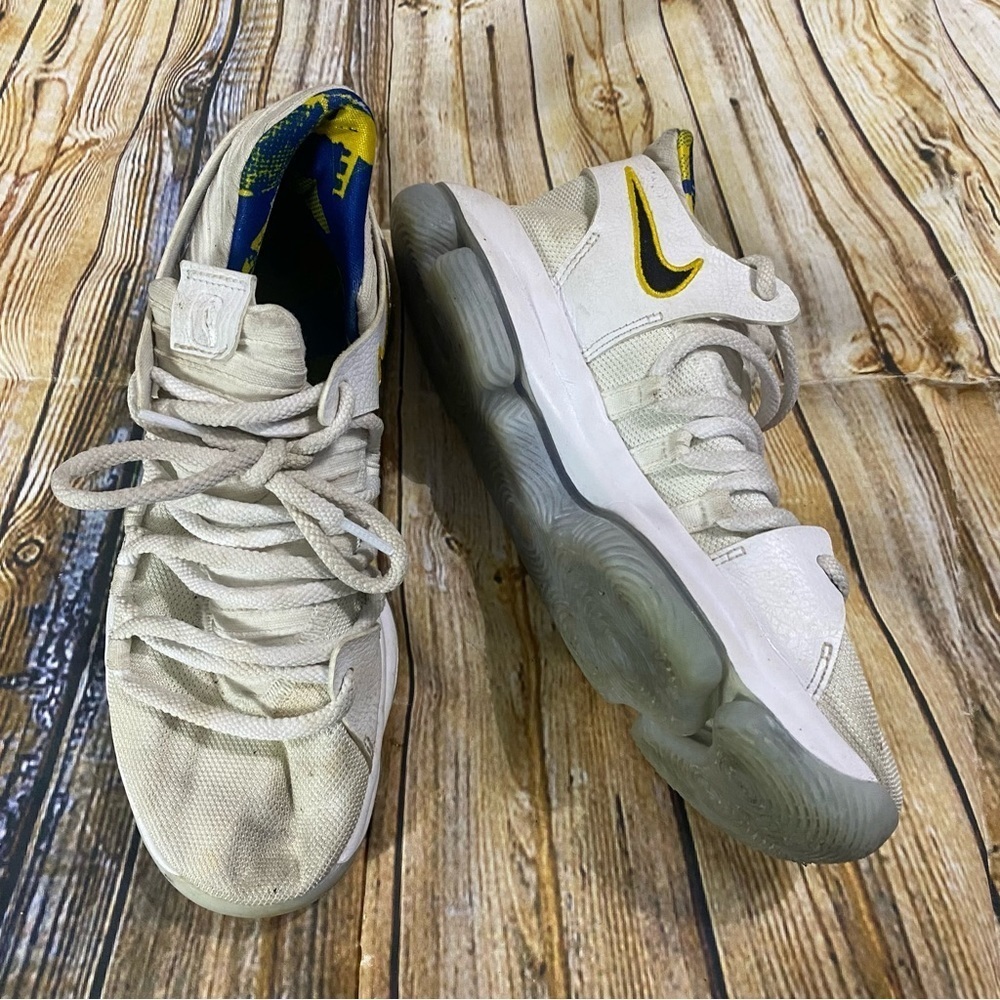 Nike Zoom KD 10 White Lace Up Basketball‎ Shoes Size Youth 7.5 Y